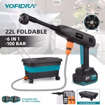 YOFIDRA 100 Bar aukšto slėgio automobilių plovimo pistoletas 22L bake