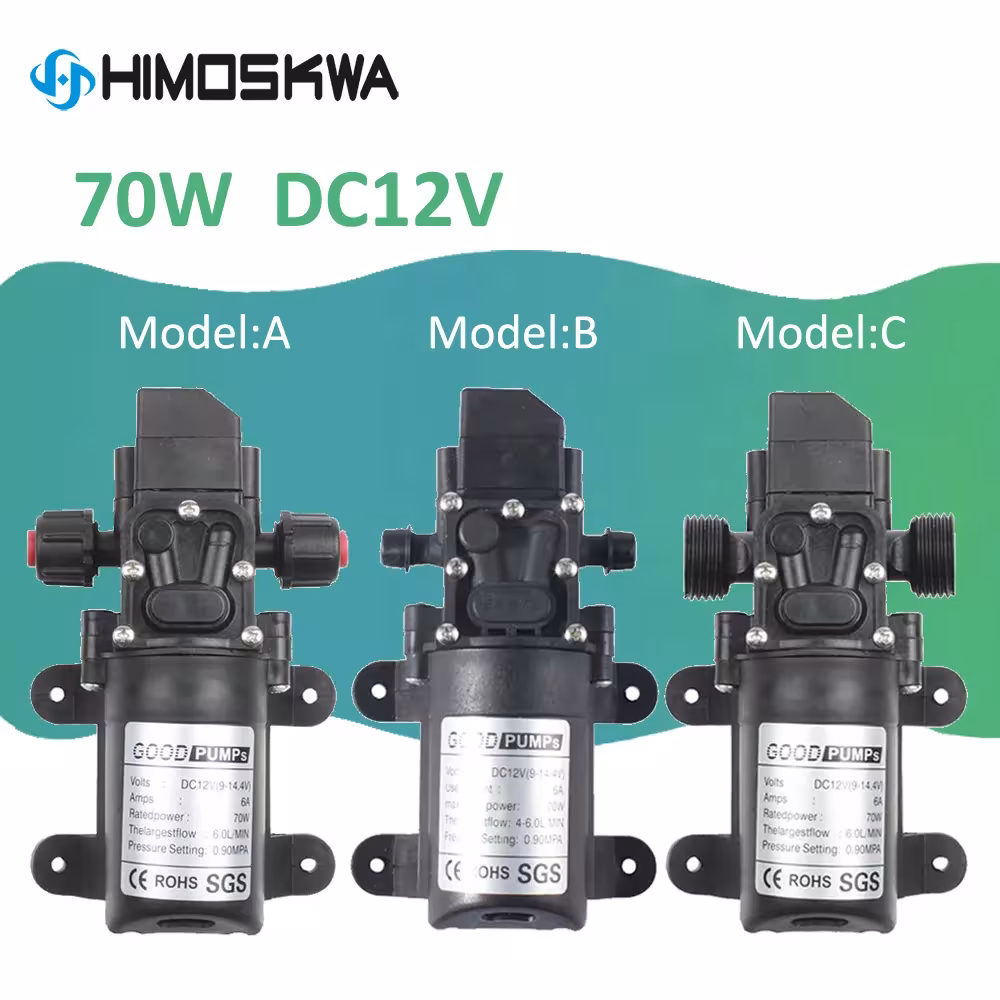 70W 220V elektrinė vandens pompa 12V 6A 4-6L/min 0.9mpa automobilių plovimui