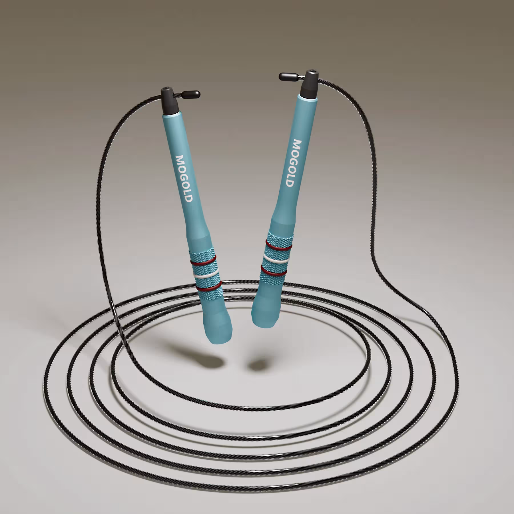 Corde à sauter MOGOLD Professional avec câble en acier et poignées légères et confortables