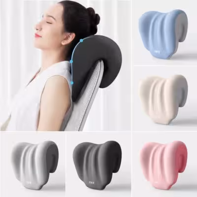 Ergonomic blue cushion for office rest with adjustable cord