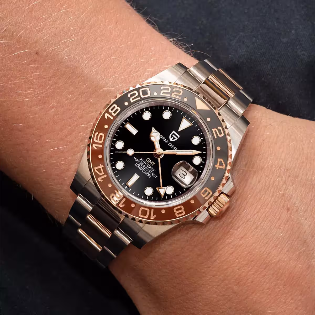 horloge GMT automatique pour hommes