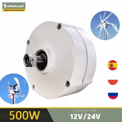 500W Generator 12V 24V 3 Phase Brushless Permanent Magnet for Wind Water Turbine