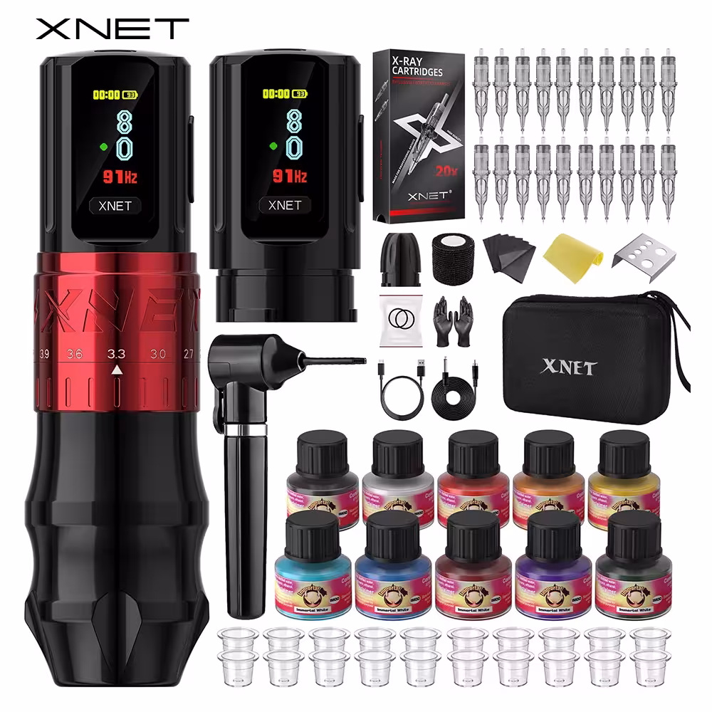 XNET Bestia Macchinetta per tatuaggi wireless con corsa regolabile 2.4-4.2mm schermo OLED