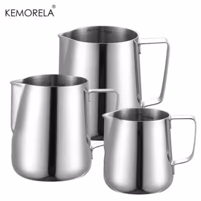 350/600/900ml pieno šildymo indas su skale iš nerūdijančio plieno kavai