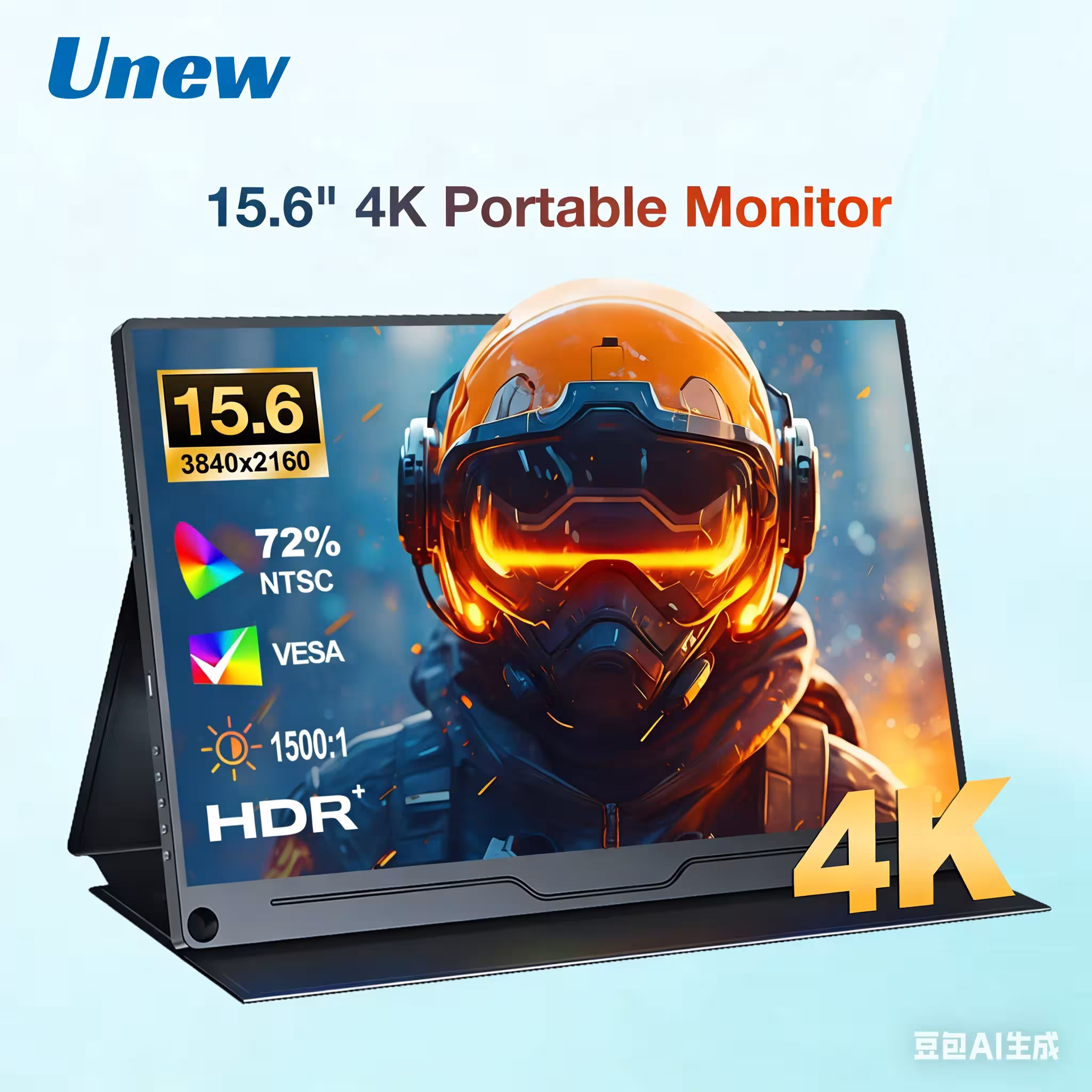 Unew 15.6 inch 4K UHD HDR portable game monitor USB-C HDMI