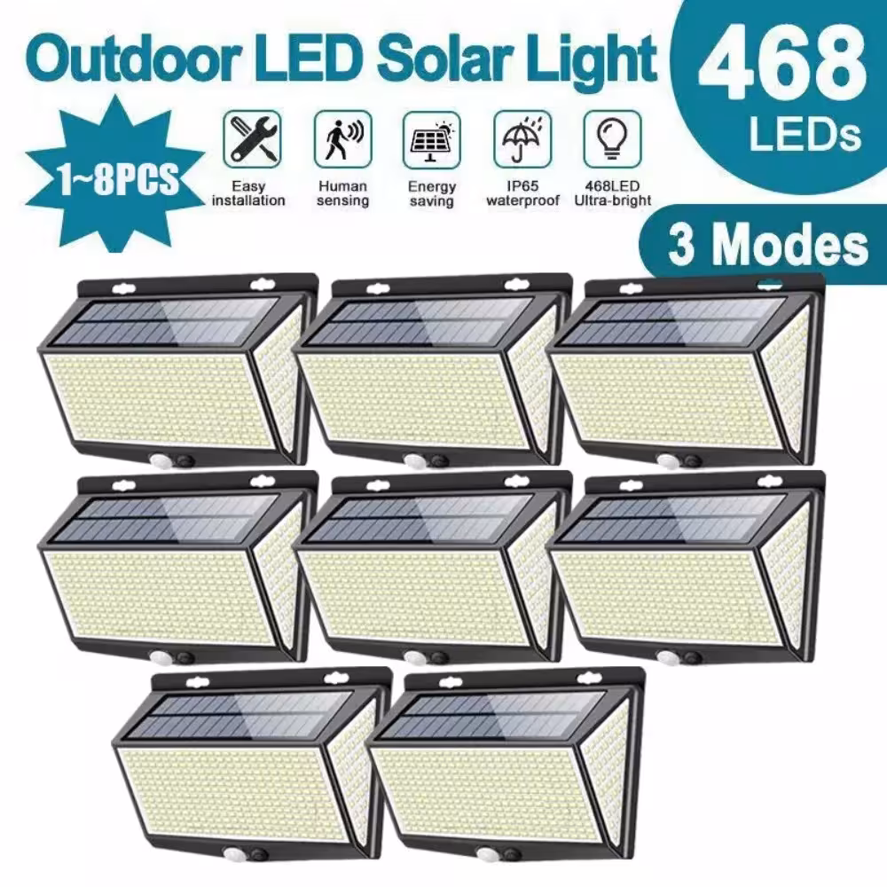 Solar powered PIR motion sensor wall laminaire