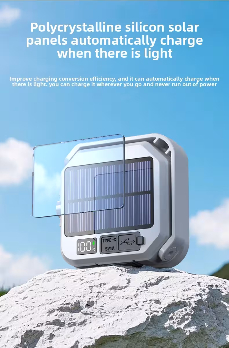 nešiojama saulės energija stovyklavimui
