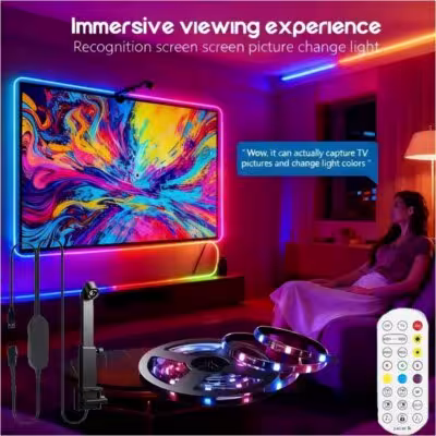 Smart LED TV lumière de fond pour écran RGBIC 55-85 pouces avec application et synchronisation musicale