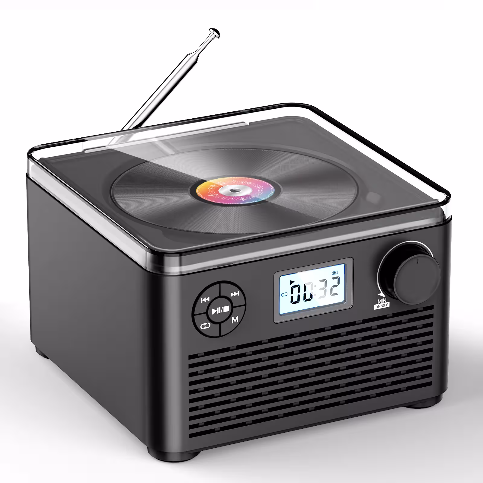 Portable CD-Player mit Lautsprechern und Bluetooth, USB, UKW-Radio