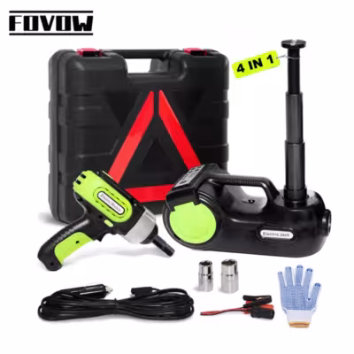 FOVOW 12V Elektroauto Lift 5 Tonnen 4 in 1 Hydraulik mit Schlagmutter und LED
