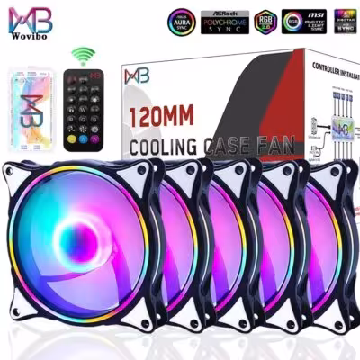 Ventola di raffreddamento ARGB RGB 120mm Wovibo per case PC 12V