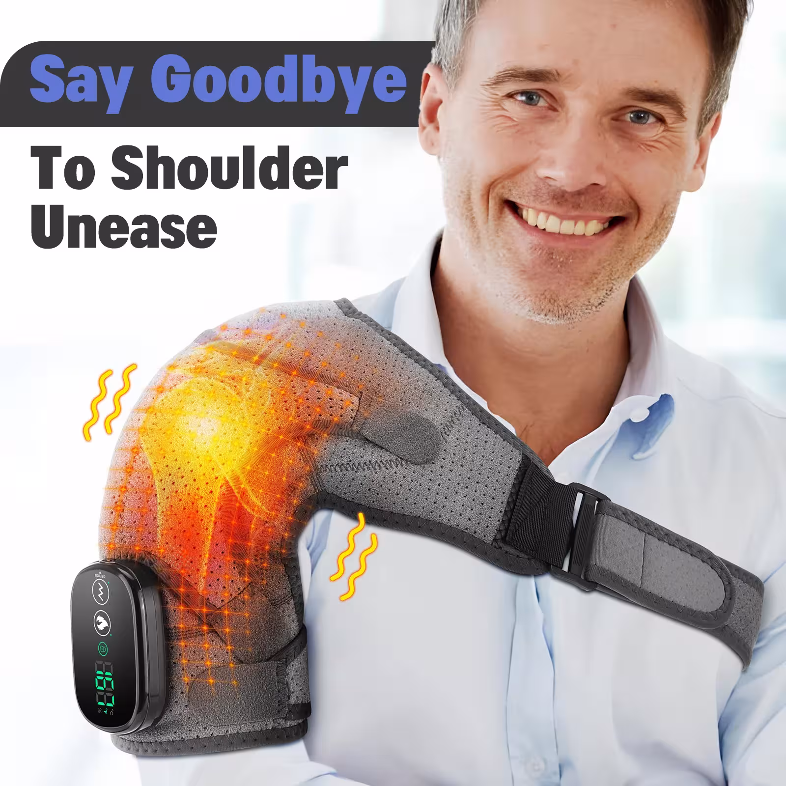 Cinturón de masaje eléctrico con calor para espalda y cuello con vibración de 3 velocidades