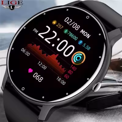 LIGE 2025 nouvelle montre intelligente pour les hommes plein d'écran sec sport fitness vu IP67 étanche