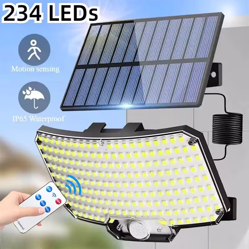 Solar LED light with motion sensor 234 LED bulbs IP65