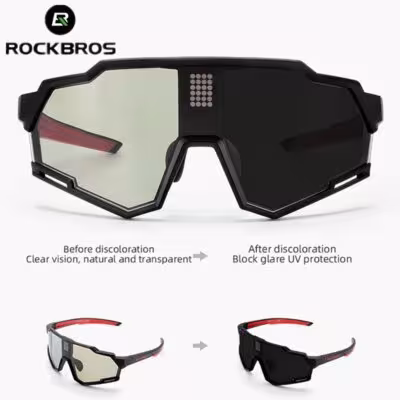 ROCKBROS Smart LCD photochrome Fahrradbrille mit Polarisation UV400