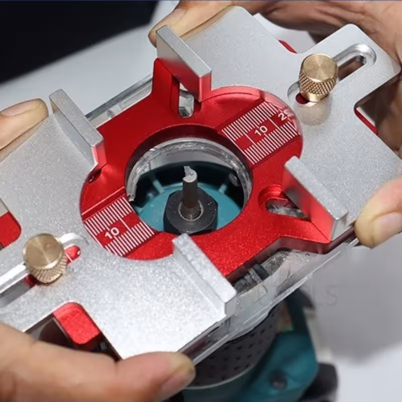 Piattaforma di allineamento 2-in-1 per lavorazione del legno in lega di alluminio con dima e morsetto regolabile