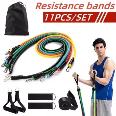Set de rubans élastiques TPE 11 parties pour l'entraînement de puissance et le renforcement musculaire