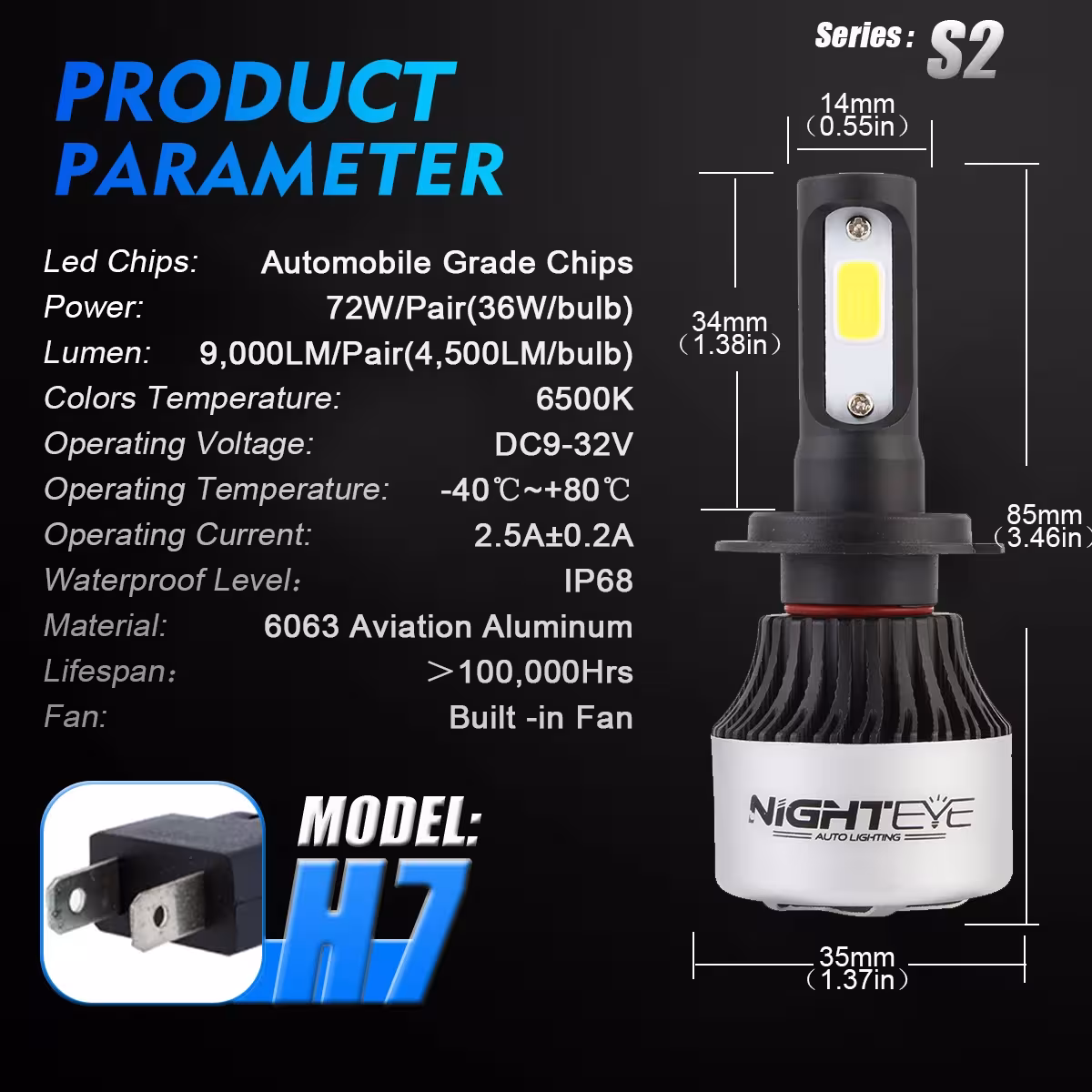 Fari LED per auto H7