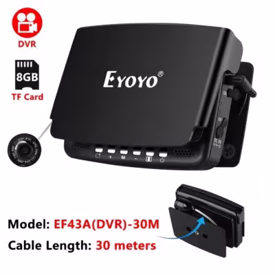 Eyoyo žvejybos kamera 15M 20M 25M LED šviesa 4.3 colių monitorius 1000TVL