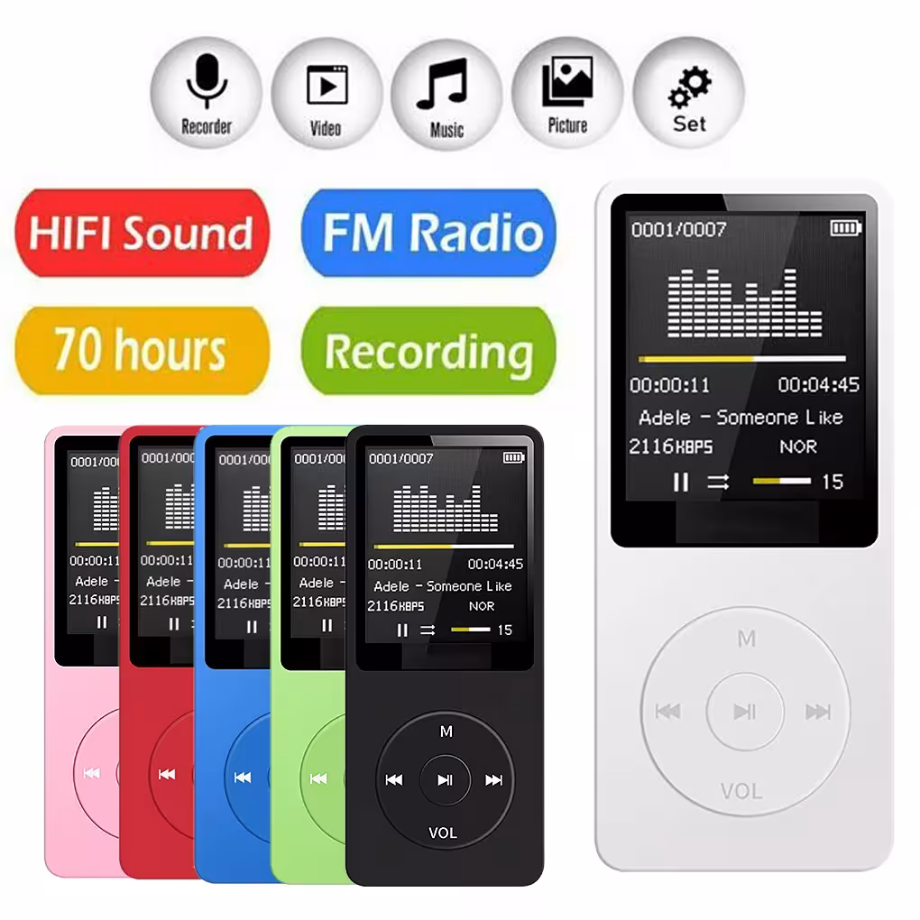 Lettore MP3 portatile con supporto scheda di memoria Bluetooth 64GB