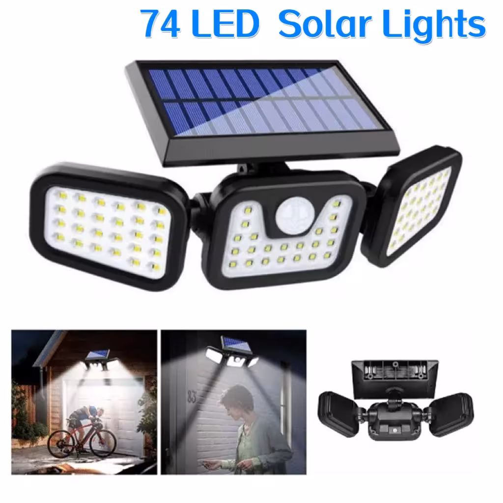 Solar powered LED security light with motion sensor
