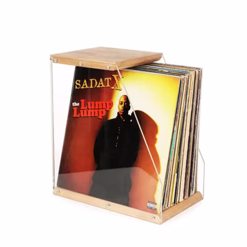 vinilo plokščių organizeris medinis