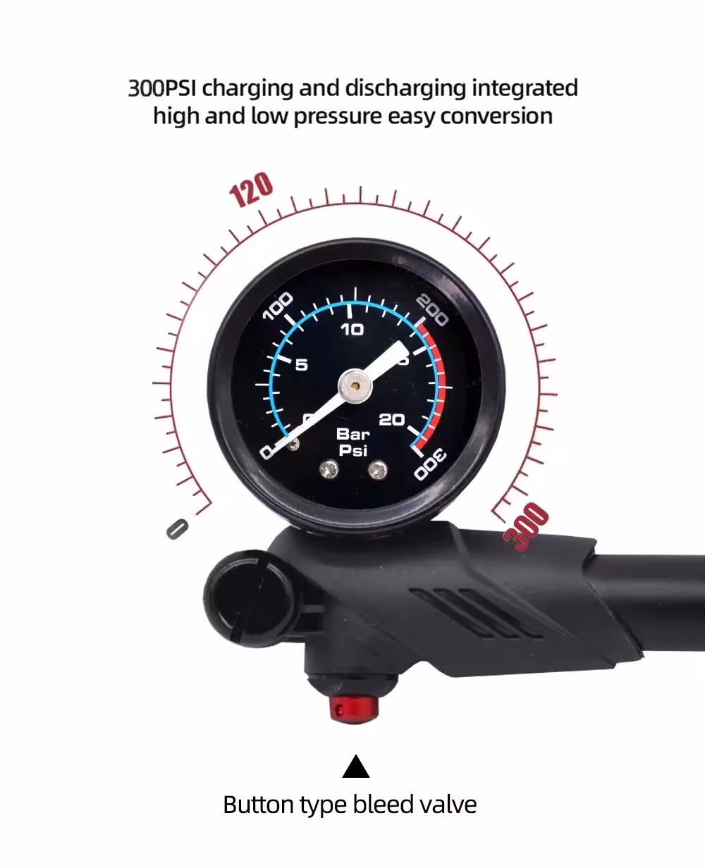 bicycle air pump with gauge