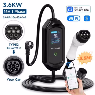 Chargeur de véhicule électrique portable AFYEEV 3600W Type 2 IEC62196-2 WiFi