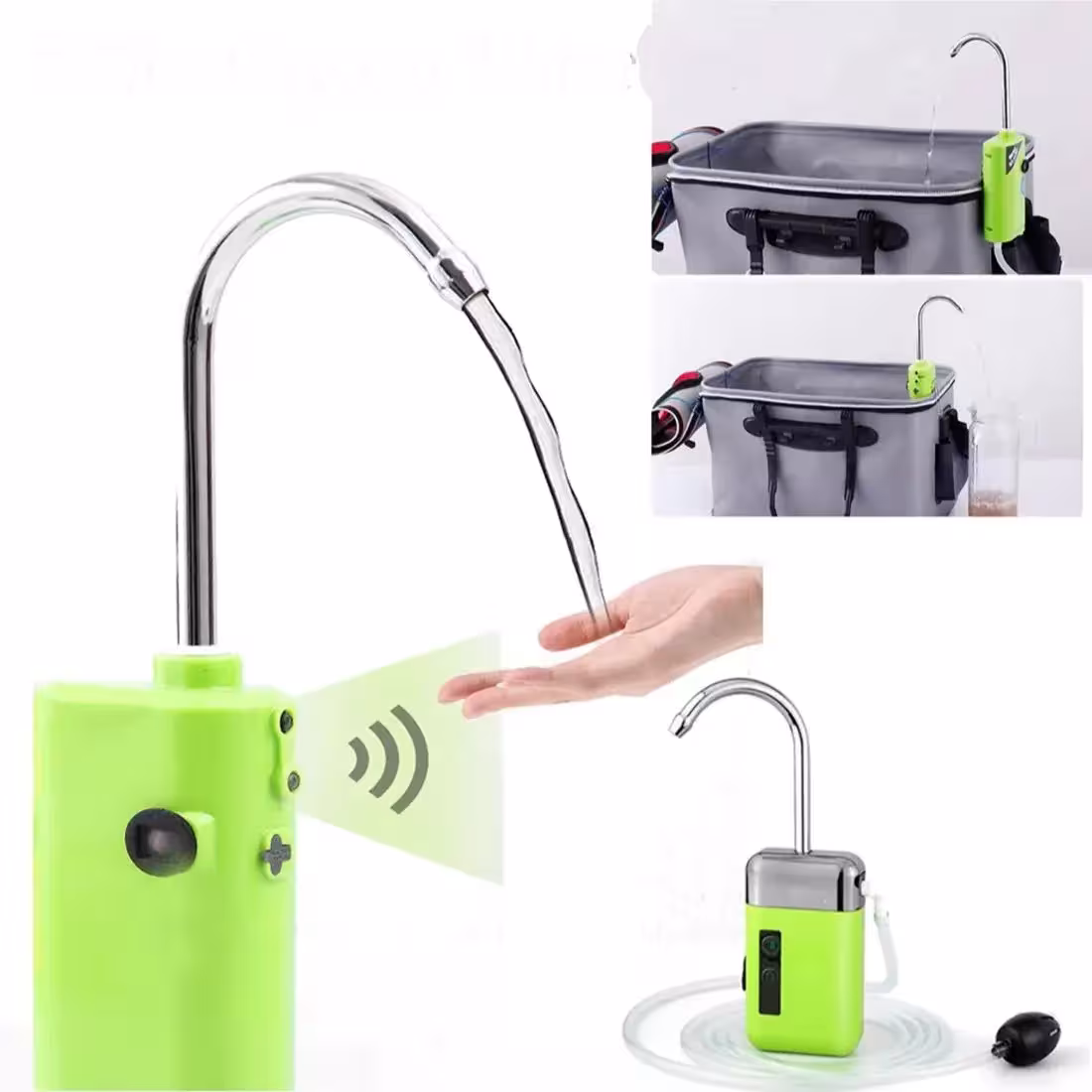 Bomba de aire para pesca con sensor, sistema de sensor de pesca multiparamétrico recargable