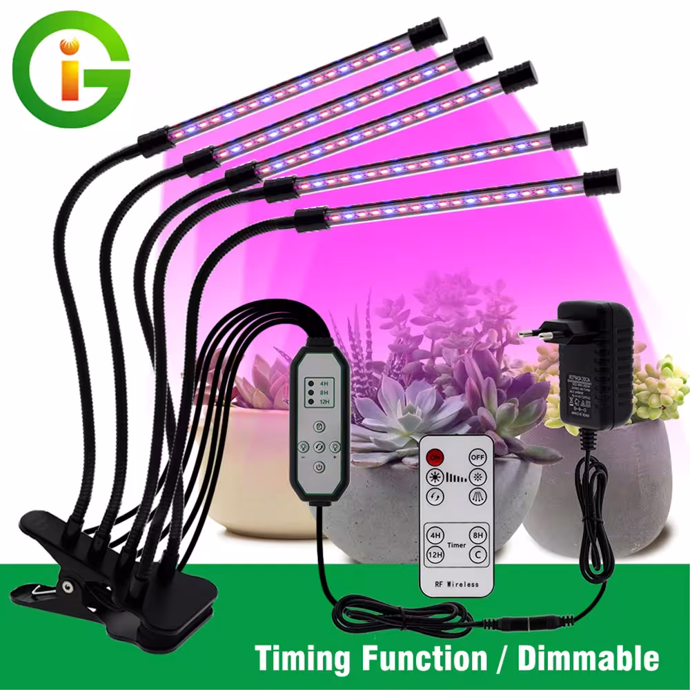 LED augalų augimo lempa USB 5V 12V pilnaspektrinė fito 9W-45W