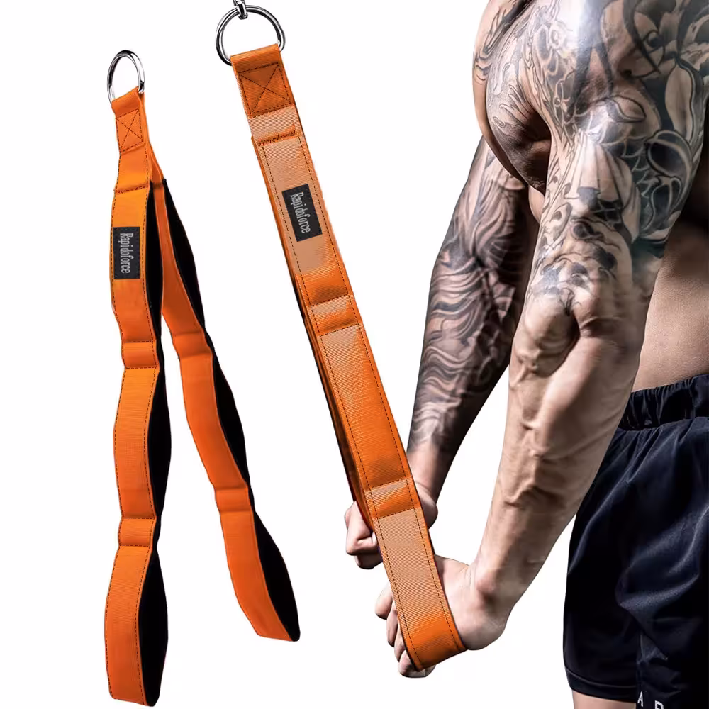 6-ring tricep training rope with adjustable length setting
