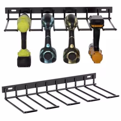 Wall-mounted power tool shelf, sturdy metal, 43.2x5.3 cm