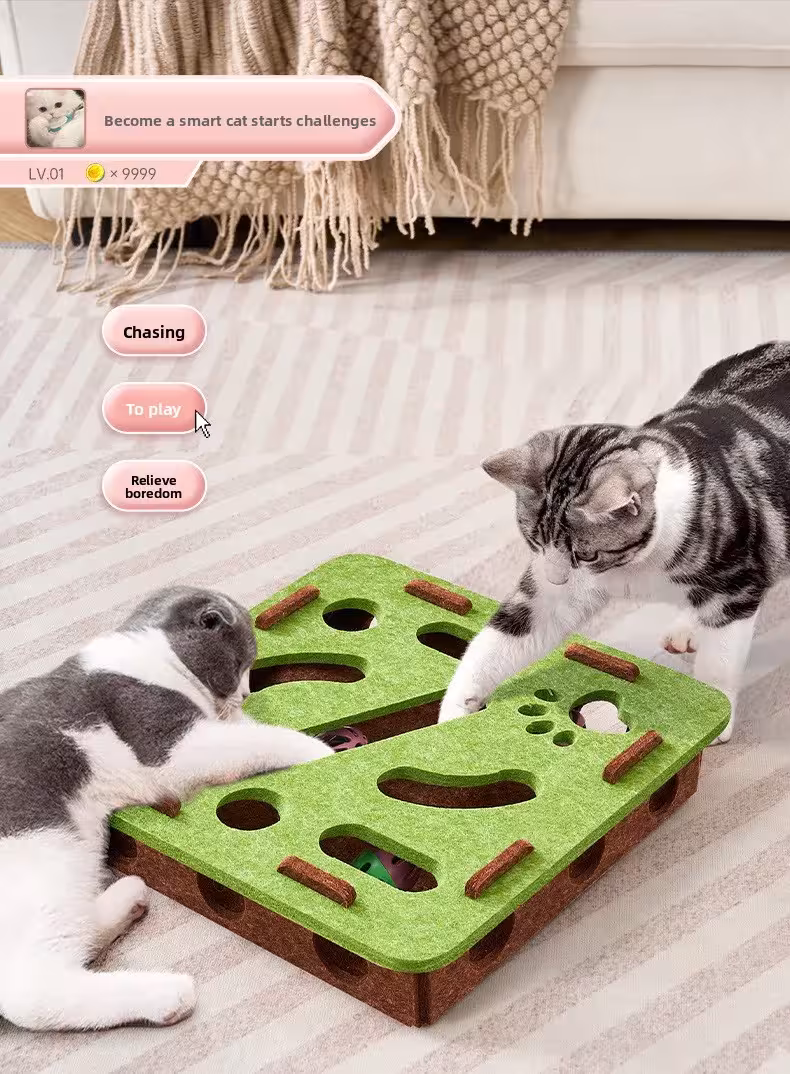 Interaktives Katzenspielzeug mit Löchern