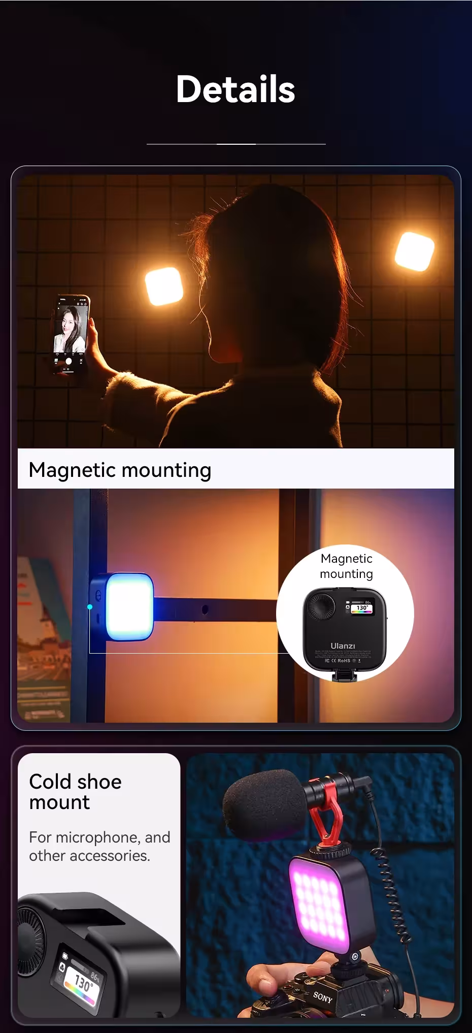 RGB video šviesa fotografijai