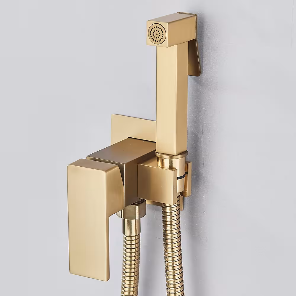 Bidet toilet sprayer brass faucet hot cold water