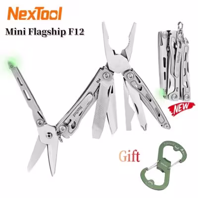 NexTool F12 mini multi-functional pocket tool 13in1 with pliers, knife, scissors, and screwdriver for travel