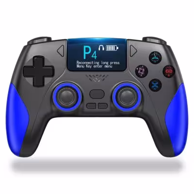 Wireless game controller with screen
