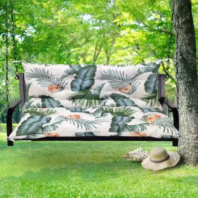 Coussin pour banc de jardin 150x100 cm avec 8 sangles anti-dérapantes.