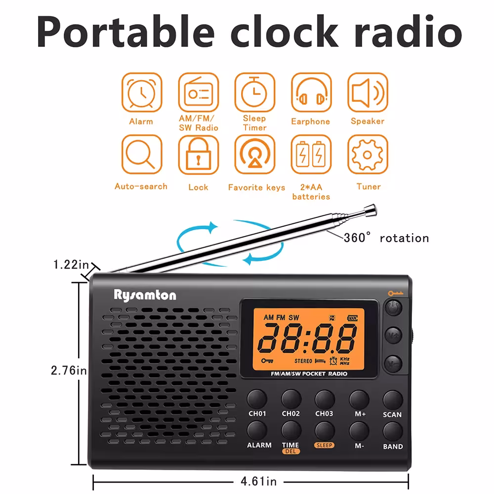 radio portátil operado por batería FM