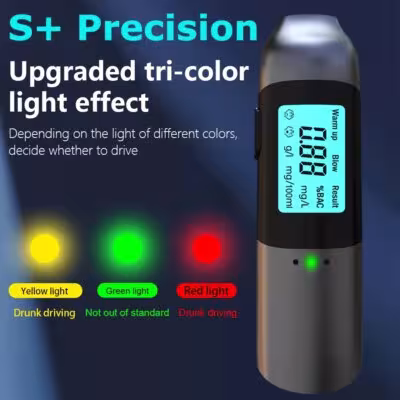 Probador de alcohol sin contacto recargable por USB con pantalla LCD
