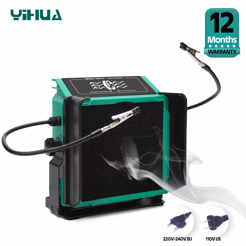 YIHUA 948DQ- Fumo filtro de extracción con 2 manos auxiliares
