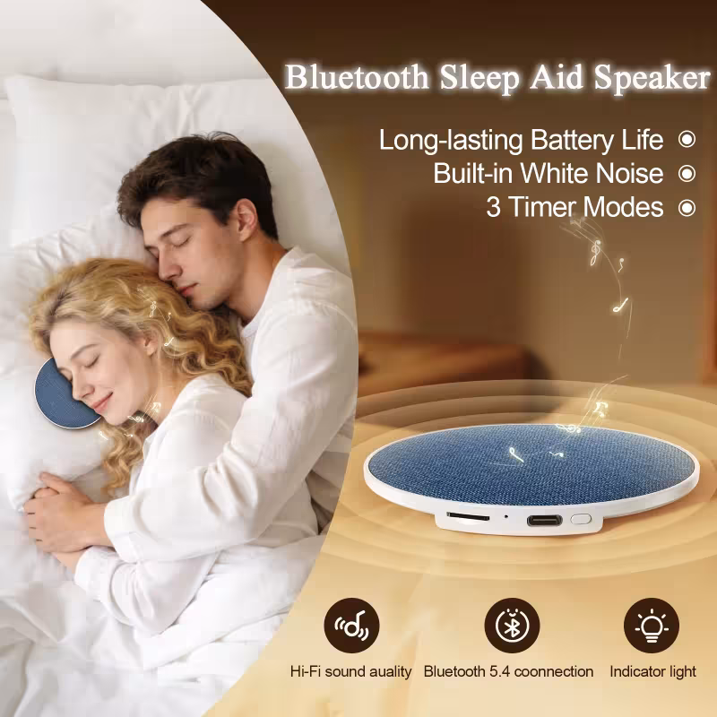 Mini pagalvėlės garsiakalbis Bluetooth 5.4 Hi-Fi belaidis muzikos grotuvas miegui