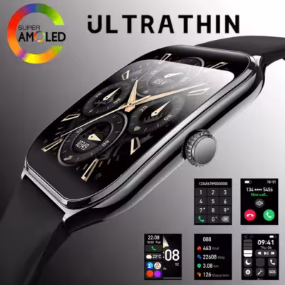 Ultra Plona Smart Clock 1.96 pouces écran AMOLED pour les femmes