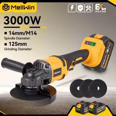 MELLWIN 125mm M14 Off-set Electric Angle Screw with Makita 18V Battery