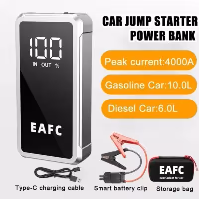 EAFC 4000 / 2000 / 1000A coche starter Power Bank 12V laptop