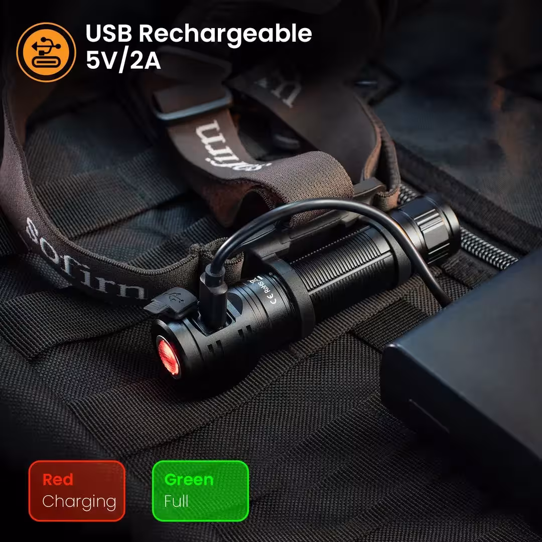 LED headlamp USB C