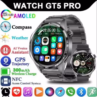 Smartwatch da uomo Smart Watch 5 Pro GPS NFC schermo AMOLED 360*360