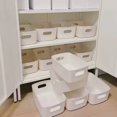 Large storage box with lid - pack of 10