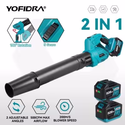 YOFIDRA 3000W Brushless Electric Turbo Blower Jet Fan 300000RPM with Makita 18V Battery