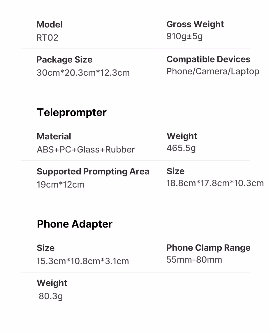 mini teleprompter portátil